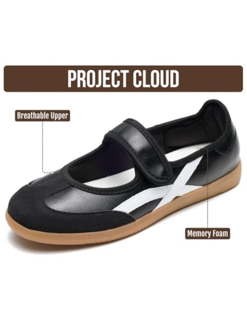 Project Cloud Mary Jane Shoes, Non-Slip Fashion Sneakers for Women - Picture 2 of 5